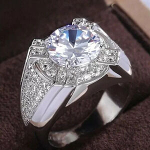 🎁Dainty Fever Glitter Zircon Chunky Wedding Luxury Ring for Man, MARR9223